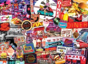 Quick Stop Diner - Scratch and Dent Collage Impossible Puzzle By MasterPieces