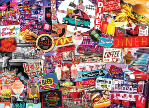 Quick Stop Diner Collage By MasterPieces