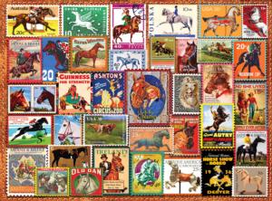 Vintage Equestrian Stamps Collage Jigsaw Puzzle By Willow Creek Press