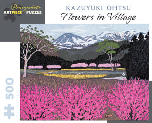 Flowers In Village Landscape By Pomegranate