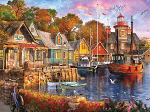 Harbor Evening Boat By White Mountain