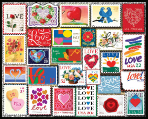 Love Stamps Collage By White Mountain