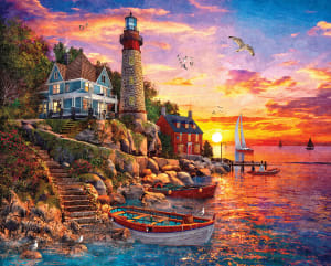 Lighthouse Sunset Sunrise & Sunset By White Mountain