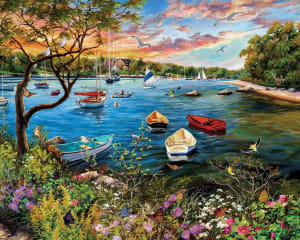 Quiet Harbor Boat By White Mountain