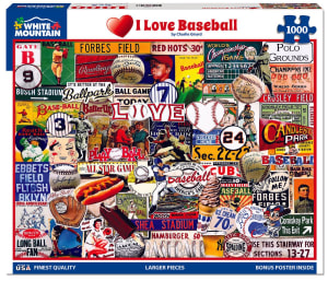 I Love Baseball Collage By White Mountain