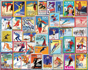 Ski Stamps Collage By White Mountain