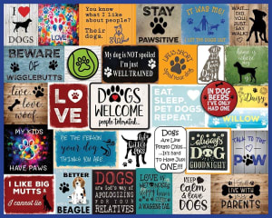 I Love Dogs Collage By White Mountain