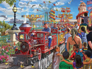 Seaside Railway Nostalgic & Retro By White Mountain