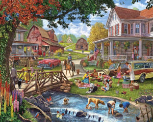 Family Picnic Nostalgic & Retro By White Mountain
