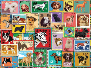 Dog Stamps Collage By White Mountain