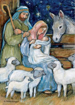 Sheep Nativity Christmas Jigsaw Puzzle By Lang