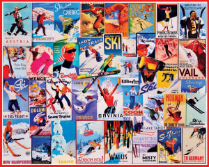 Ski Poster Collage By White Mountain