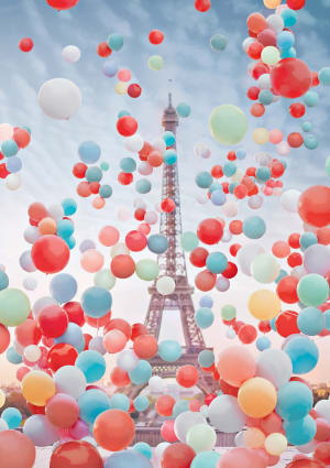 BLANC: Eiffel Tower Balloons Paris & France By Buffalo Games
