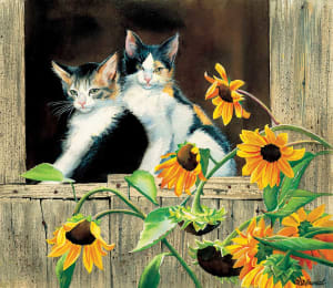 Kittens and Sunflowers Cats By SunsOut