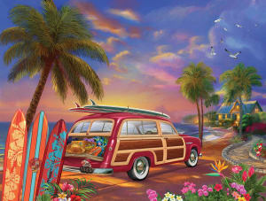 Surfer Sunset Beach & Ocean By SunsOut