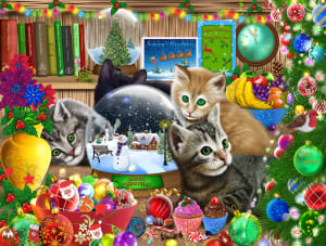 Snow Globe Kittens Christmas By SunsOut