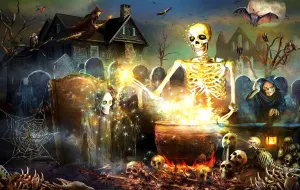 Skeleton Rising Halloween By SunsOut