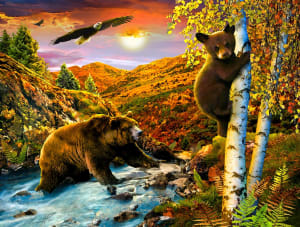 September Mountains Bear By SunsOut