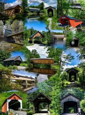 Covered Bridges of New England Landscape By SunsOut