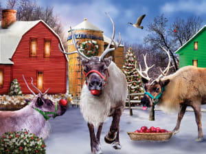 Reindeer Farm Christmas By SunsOut