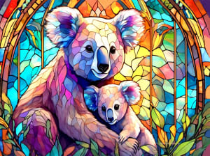 Stained Glass Zoo Koala Bear By SunsOut