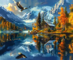 Peace on the Lake Lakes & Rivers By SunsOut