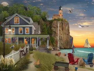 Beachside Lighthouse Beach & Ocean By Vermont Christmas Company