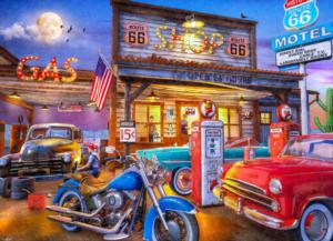 Route 66 - Scratch and Dent Vehicles Jigsaw Puzzle By Vermont Christmas Company