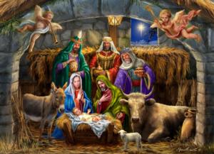 In the Manger Jigsaw Puzzle Advent Calendar Christmas Advent Calendar Puzzle By Vermont Christmas Company