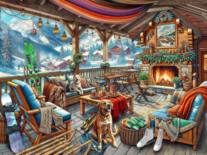 Ski Cabin Winter By Vermont Christmas Company