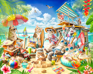 Cats on the Beach Beach & Ocean By Vermont Christmas Company