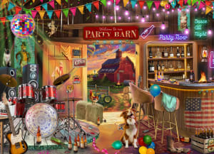 Party Barn Jigsaw Puzzle Collage By Vermont Christmas Company