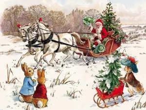 Peter Rabbit and Santa Christmas By New York Puzzle Co