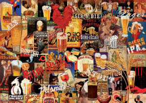 Vintage Beer Collage Drinks & Adult Beverage By Educa