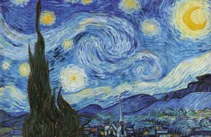 The Starry Night,  Van Gogh "Miniature" Contemporary & Modern Art By Educa