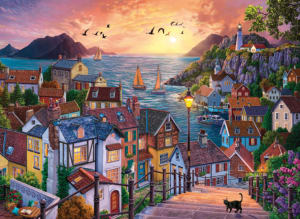 Coastal Town At Sunset Sunrise & Sunset By Anatolian