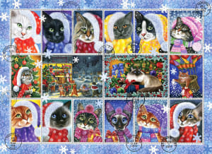 Christmas Cat Stamp Collection Christmas By Anatolian