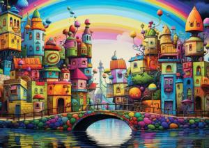 Rainbow City Landscape Jigsaw Puzzle By Yazz