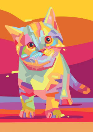 Colorful Kitty Cats By Yazz