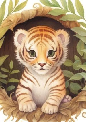 Cute Tiger Big Cats Jigsaw Puzzle By Yazz