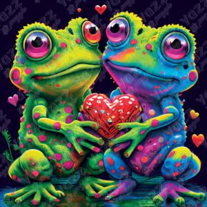 Frogs In Love Reptile & Amphibian Jigsaw Puzzle By Yazz