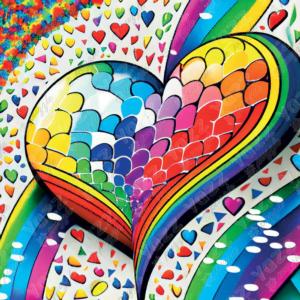 Mosaic Heart Rainbow & Gradient Jigsaw Puzzle By Yazz