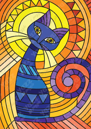 Geometric Cat Cats By Yazz
