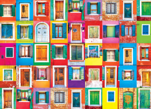 Colorful Windows And Doors Of Burano Collage By Kodak