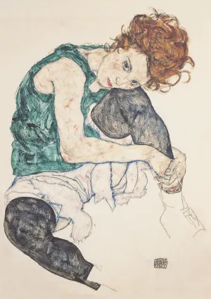 Sitting Woman Contemporary & Modern Art By Piatnik