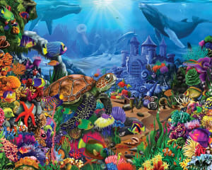 Undersea Turtle Sea Life By Springbok
