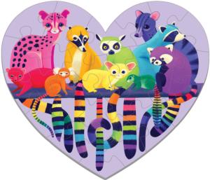 Love in the Wild Shaped Mini Puzzle Rainbow & Gradient Shaped Pieces By Mudpuppy