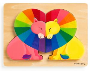 Love in the Wild Wooden Tray Puzzle Big Cats Children's Puzzles By Mudpuppy