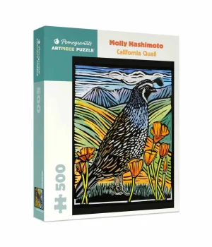 California Quail Birds By Pomegranate