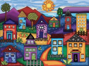 Houses In The Valley Landscape Jigsaw Puzzle By Jacarou Puzzles